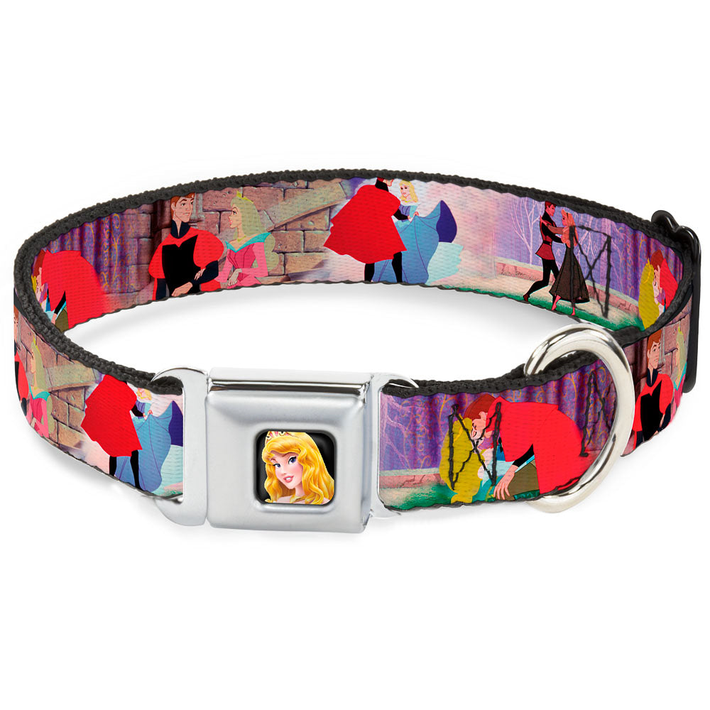 Sleeping Beauty Princess Aurora Full Color Seatbelt Buckle Collar - Sleeping Beauty & Prince Scenes Dog Collars Seatbelt Buckle Disney