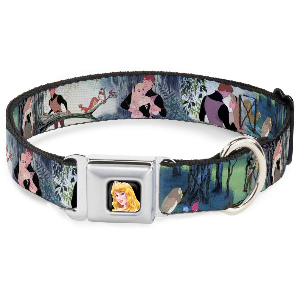Sleeping Beauty Full Color Seatbelt Buckle Collar - Sleeping Beauty Woods Scenes Dog Collars Seatbelt Buckle Disney