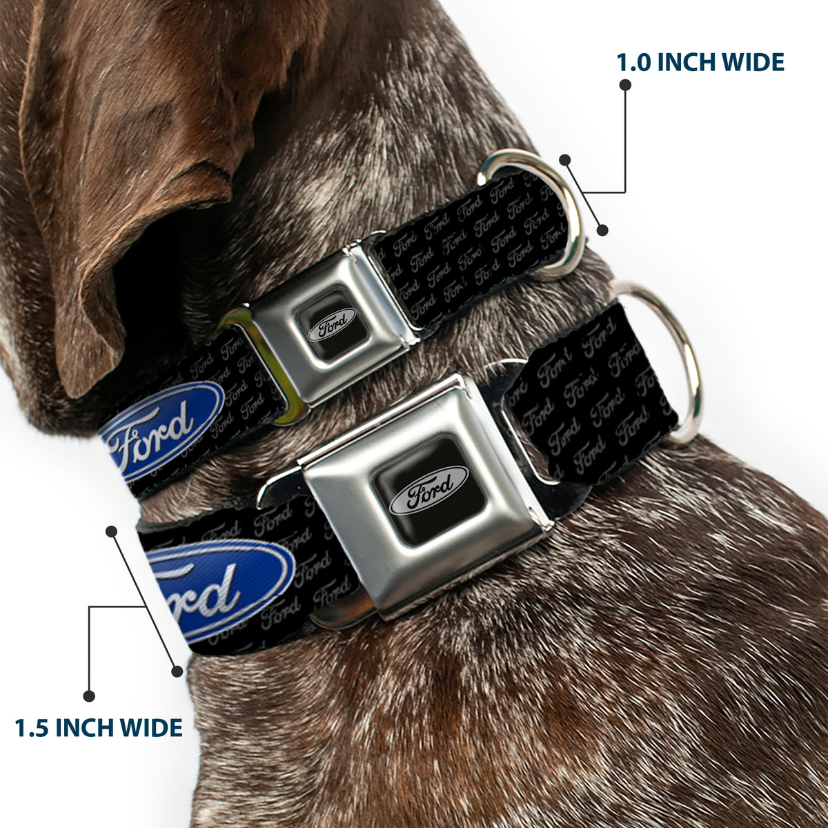 Ford Emblem Seatbelt Buckle Collar - Ford Oval REPEAT w/Text Dog Collars Seatbelt Buckle Ford