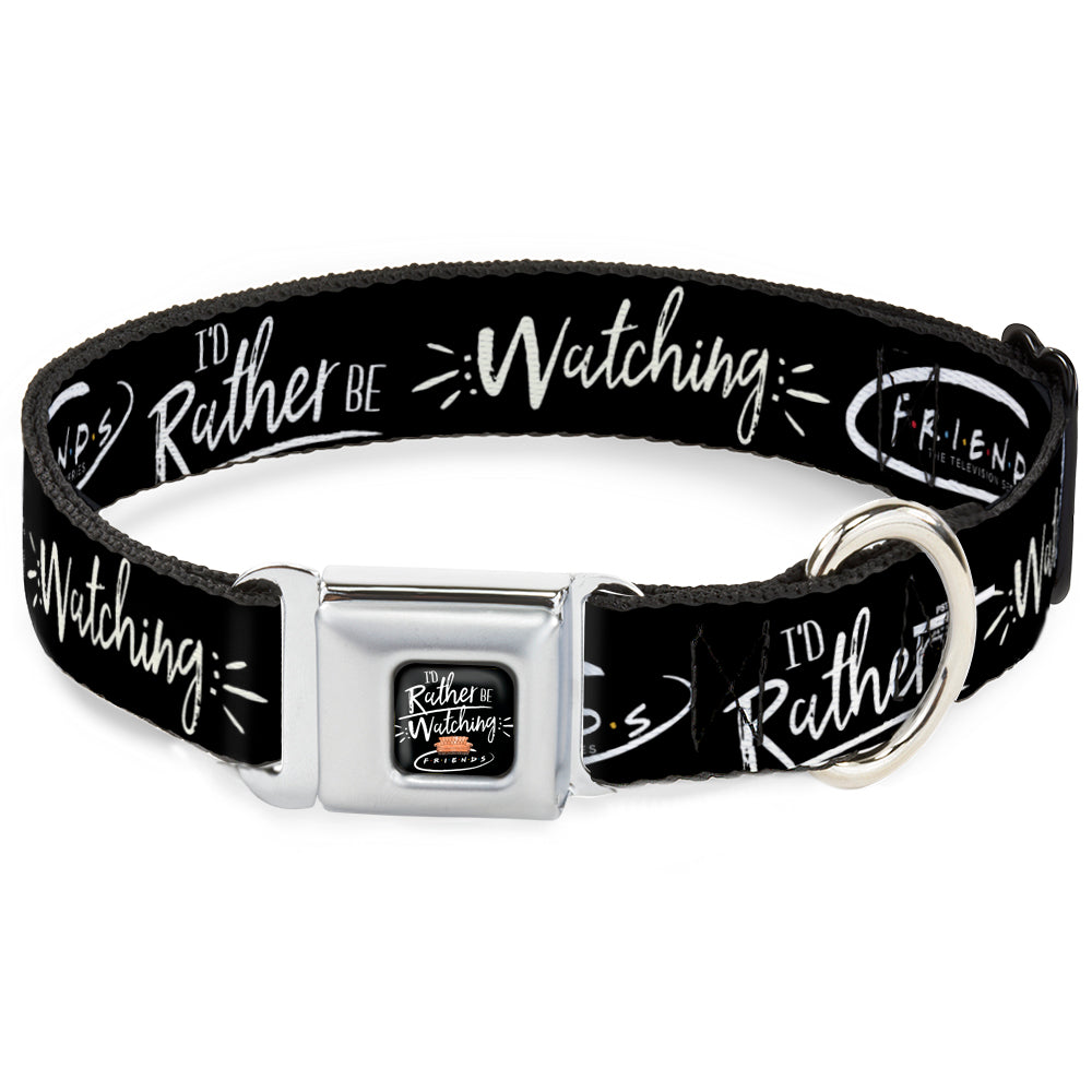 Friends Couch I'D RATHER BE WATCHING FRIEND THE TELEVISION SERIES Full Color Black/White/Multi Color Seatbelt Buckle Collar - Friends I'D RATHER BE WATCHING FRIEND THE TELEVISION SERIES Black/White/Multi Color Dog Collars Seatbelt Buckle Friends
