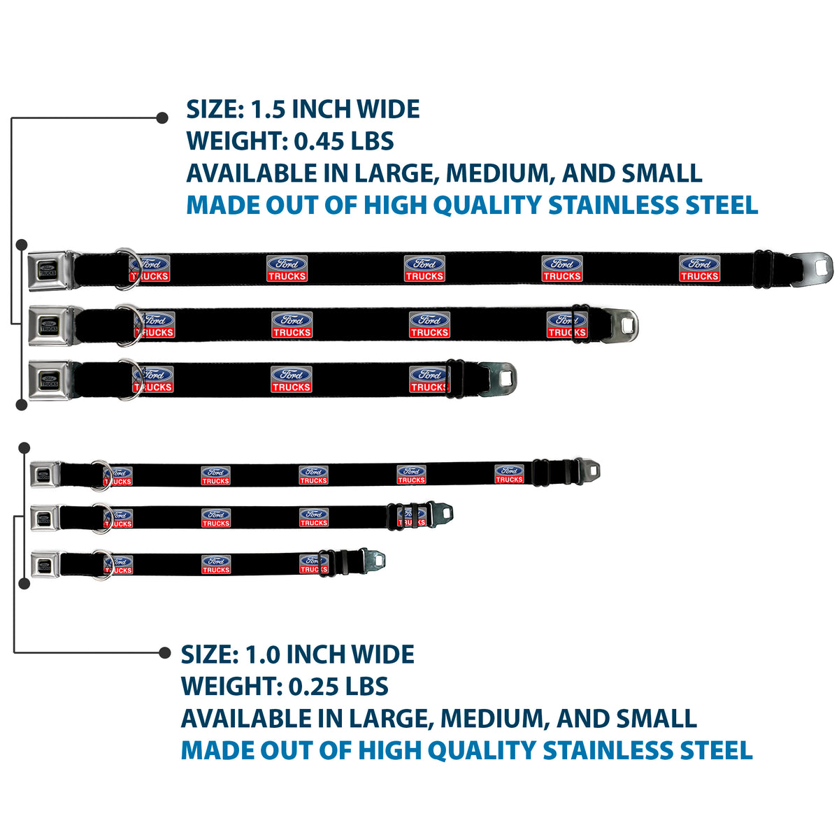 Ford Trucks Seatbelt Buckle Collar - Ford Trucks Logo REPEAT Dog Collars Seatbelt Buckle Ford