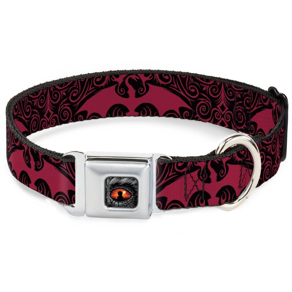 House of the Dragon Eye Throne Icon Full Color Black/Gray/Orange Seatbelt Buckle Collar - HOUSE OF THE DRAGON Dragon Icon Black/Red/White Dog Collars Seatbelt Buckle House of the Dragon