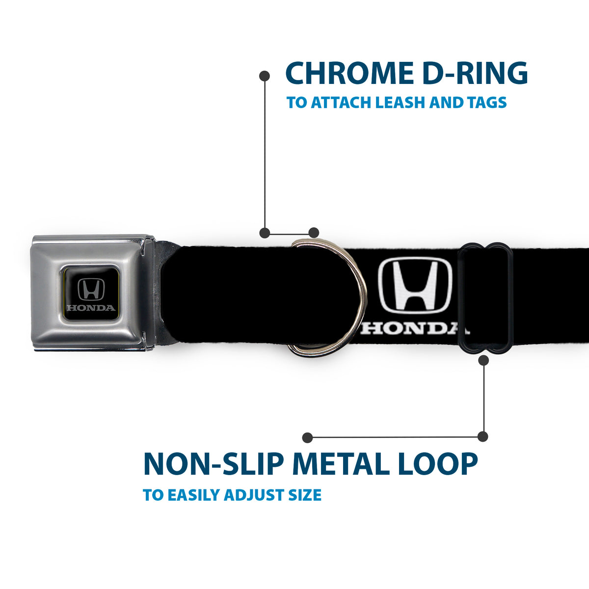 Honda Seatbelt Buckle Collar - Honda Logo Black/White Dog Collars Seatbelt Buckle Honda