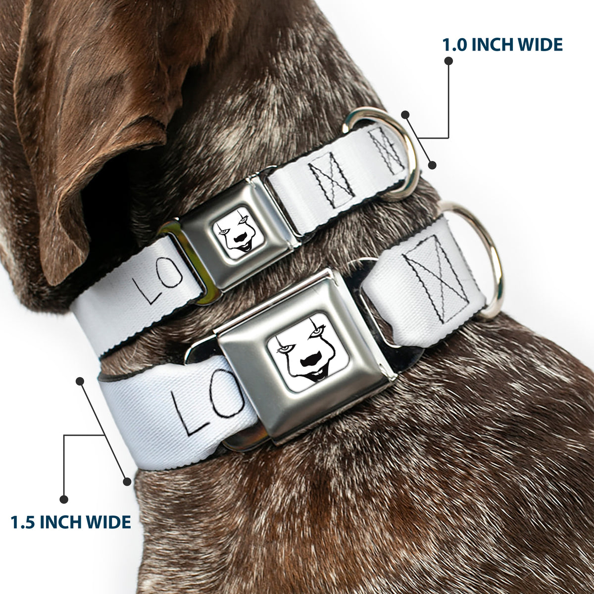 It Chapter Two LOSER/LOVER Full Color White/Black/Red Seatbelt Buckle Collar - It Chapter Two LOSER/LOVER White/Black/Red Dog Collars Seatbelt Buckle IT