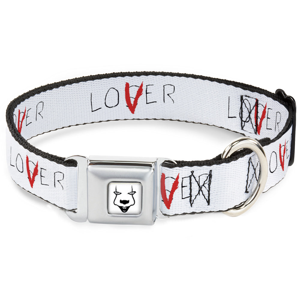 It Chapter Two LOSER/LOVER Full Color White/Black/Red Seatbelt Buckle Collar - It Chapter Two LOSER/LOVER White/Black/Red Dog Collars Seatbelt Buckle IT