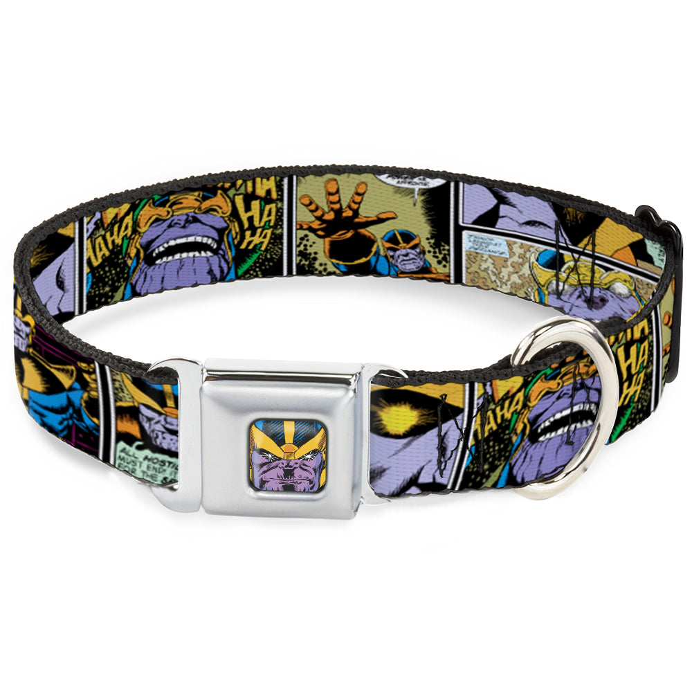 Thanos Face CLOSE-UP Full Color Seatbelt Buckle Collar - Thanos Comic Scene Blocks Dog Collars Seatbelt Buckle Marvel Comics