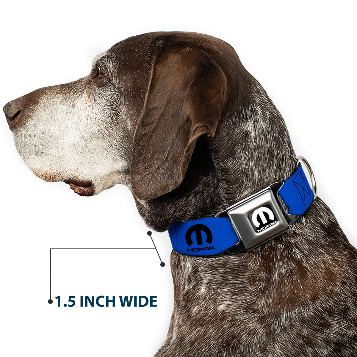 MOPAR Logo Full Color Black/White Seatbelt Buckle Collar - MOPAR Logo Repeat Blue/Black Dog Collars Seatbelt Buckle Mopar
