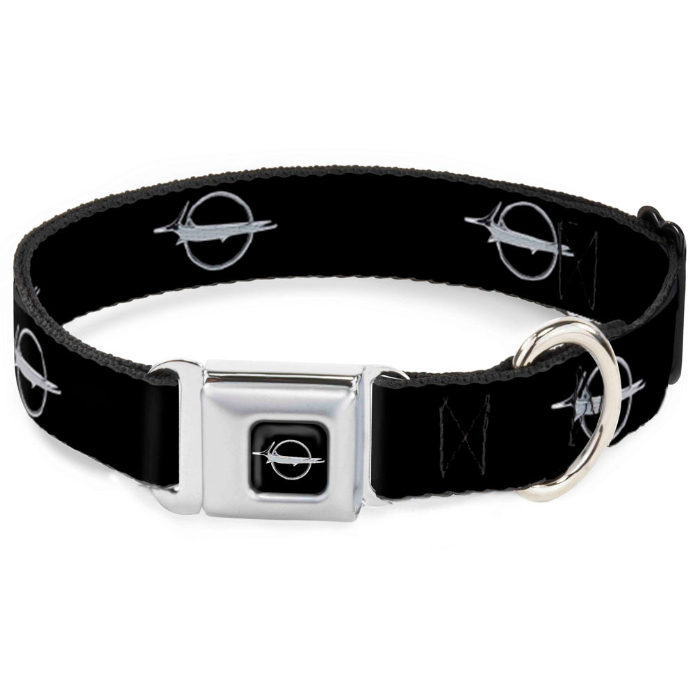 Barracuda Emblem Full Color Black/Silver Seatbelt Buckle Collar - Barracuda Emblem Repeat Black/Silver Dog Collars Seatbelt Buckle Dodge