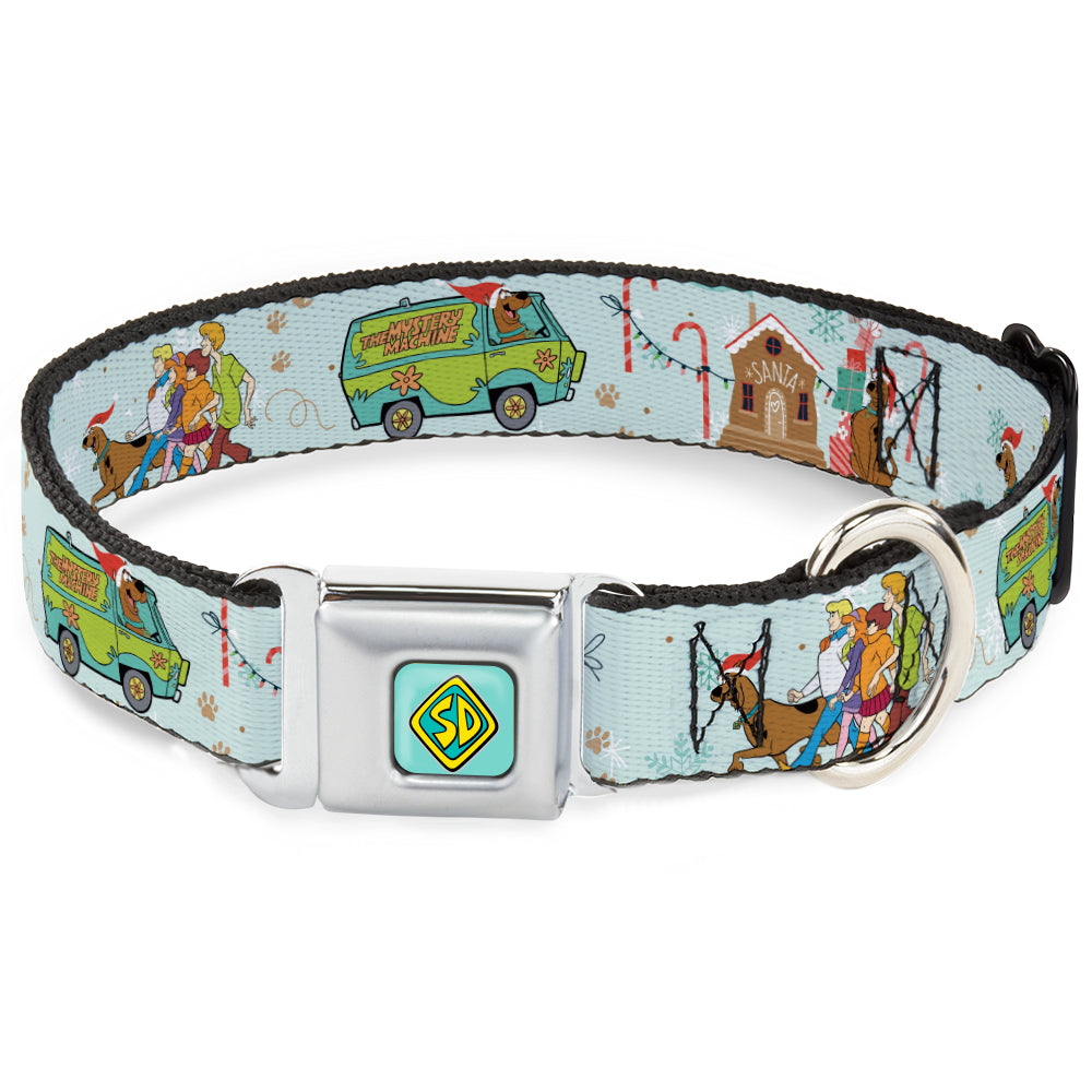 Scooby Doo SD Dog Tag Baby Blue Seatbelt Buckle Collar - Scooby Doo Holiday Scenes and Icons Baby Blue Dog Collars Seatbelt Buckle Scooby Doo