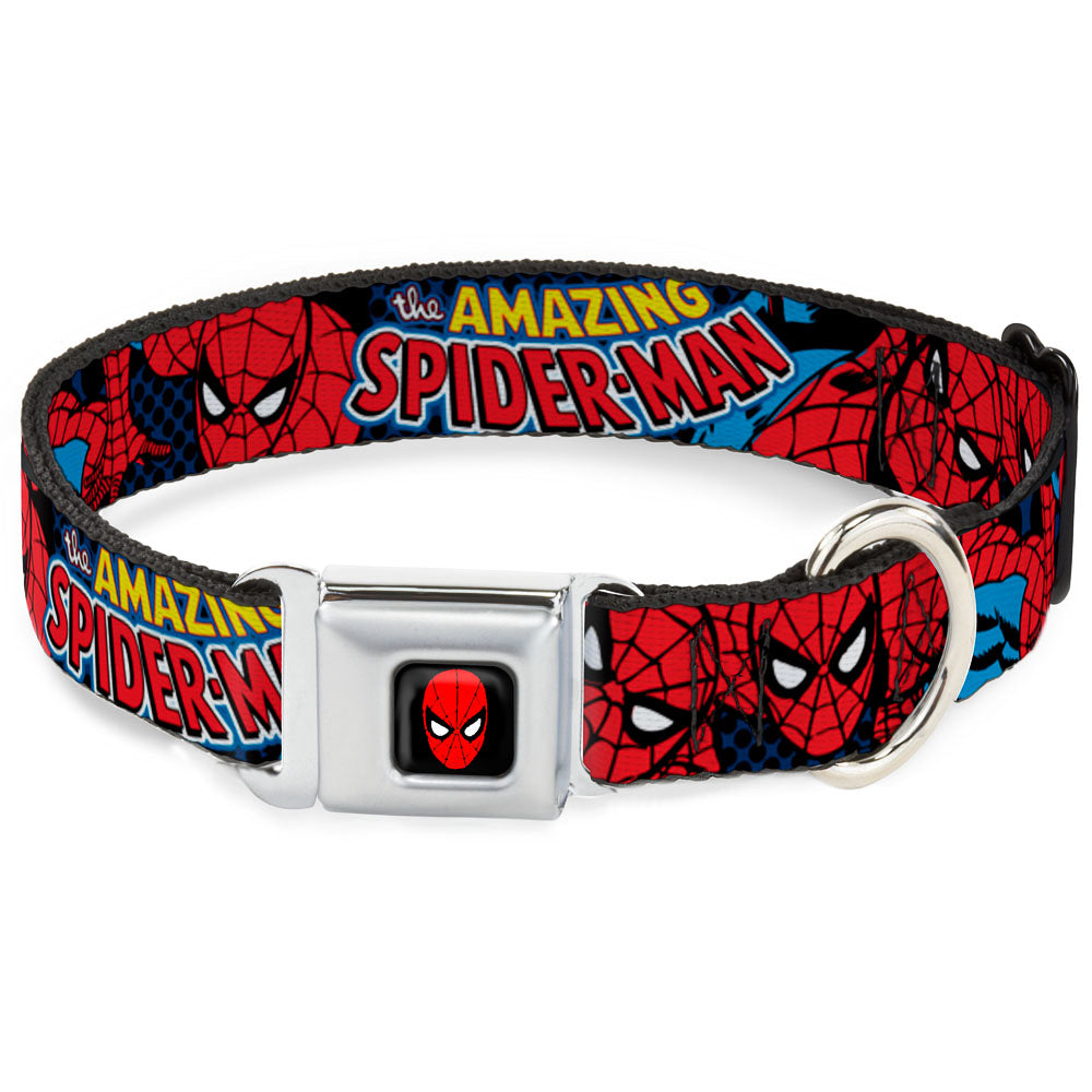 MARVEL UNIVERSE Spider-Man Full Color Seatbelt Buckle Collar - Amazing Spider-Man Dog Collars Seatbelt Buckle Marvel Comics