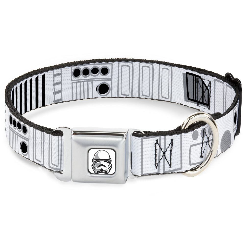 Star Wars Stormtrooper Face Full Color White/Black/Grays Seatbelt Buckle Collar - Star Wars Stormtroopers Utility Belt2 Bounding White/Grays/Black Dog Collars Seatbelt Buckle Star Wars