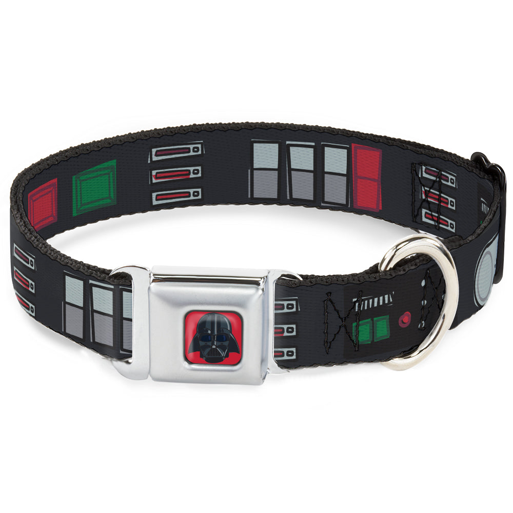 Star Wars Darth Vader Face Full Color Red Seatbelt Buckle Collar - Star Wars Darth Vader Utility Belt Bounding3 Black/Grays/Reds/Greens Dog Collars Seatbelt Buckle Star Wars