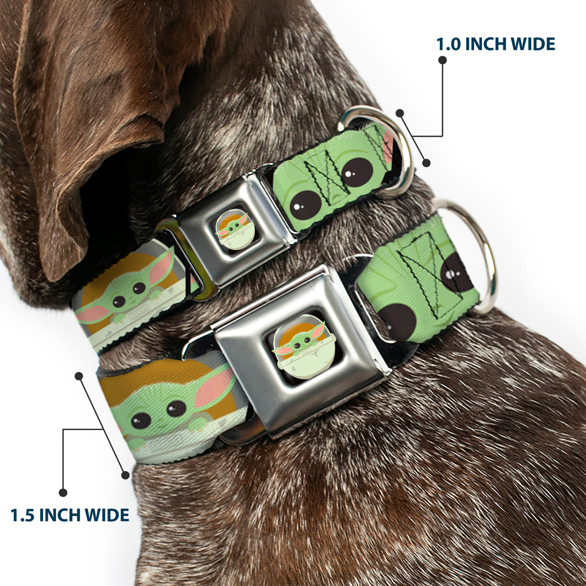Star Wars The Child Chibi Pod Pose Full Color Black Seatbelt Buckle Collar - Star Wars The Child Chibi Face Blocks Black Dog Collars Seatbelt Buckle Star Wars