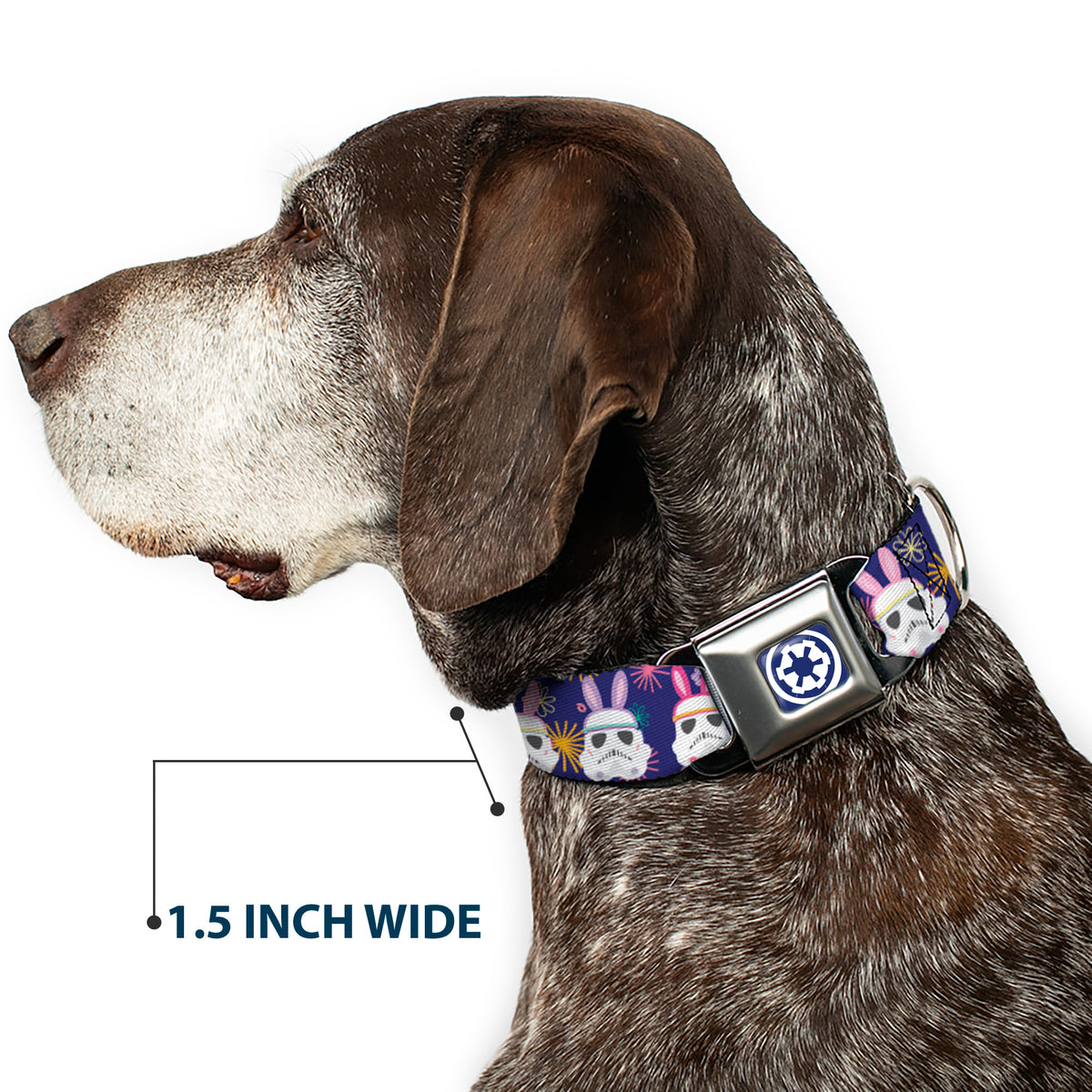 Star Wars Galactic Empire Icon Full Color Purple/White Seatbelt Buckle Collar - Star Wars Holiday Stormtrooper Easter Bunny Ears Purple Dog Collars Seatbelt Buckle Star Wars