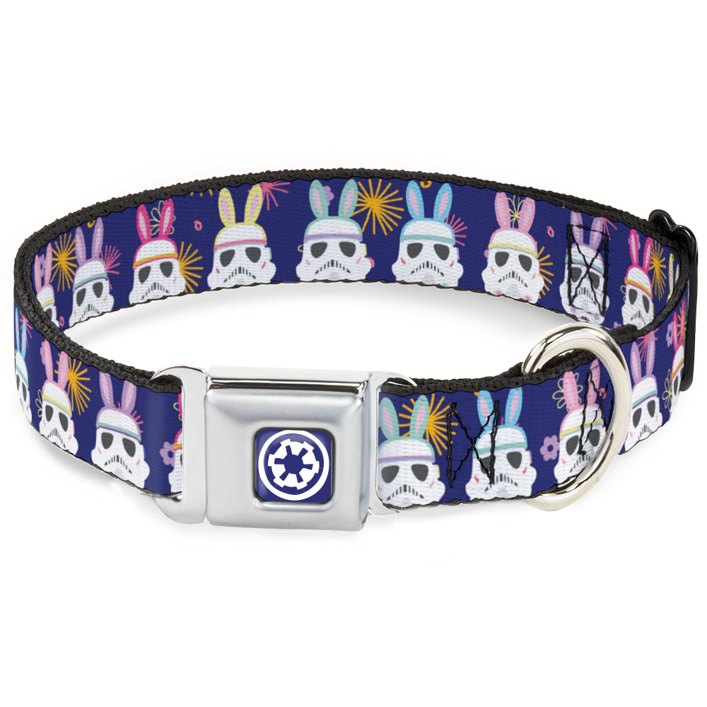 Star Wars Galactic Empire Icon Full Color Purple/White Seatbelt Buckle Collar - Star Wars Holiday Stormtrooper Easter Bunny Ears Purple Dog Collars Seatbelt Buckle Star Wars