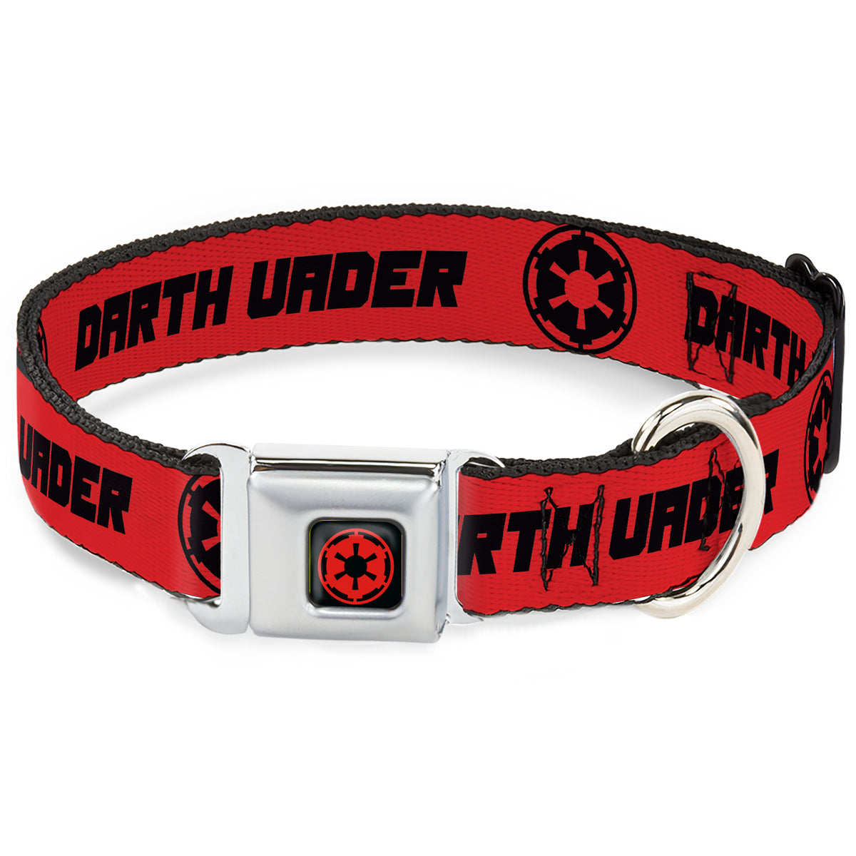 Star Wars Galactic Empire Insignia Full Color Black/Red Seatbelt Buckle Collar - Star Wars DARTH VADER Text and Galactic Empire Logo Red/Black Dog Collars Seatbelt Buckle Star Wars