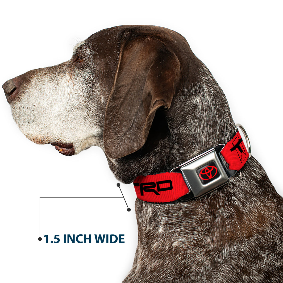 Toyota Logo Full Color Black/Red Seatbelt Buckle Collar - Toyota Racing Development TRD Logo Red/Black Dog Collars Seatbelt Buckle Toyota