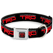 Toyota Logo Full Color Black/Red Seatbelt Buckle Collar - TOYOTA RACING DEVELOPMENT TRD Logo Black/White/Red Dog Collars Seatbelt Buckle Toyota