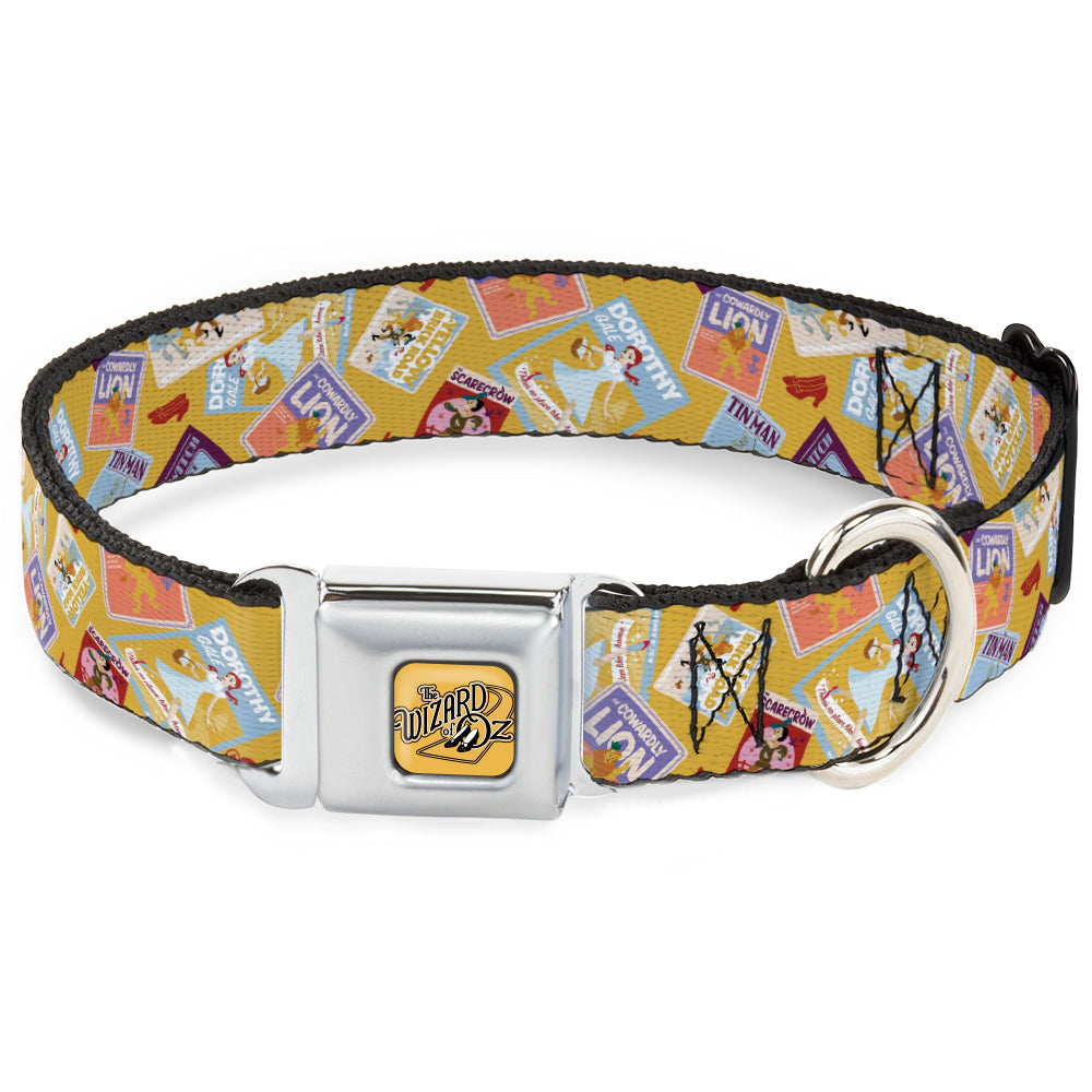 THE WIZARD OF OZ Title Logo Full Color Yellow/Black Seatbelt Buckle Collar - The Wizard of Oz Characters Scenes and Icons Collage Yellow Dog Collars Seatbelt Buckle The Wizard of Oz