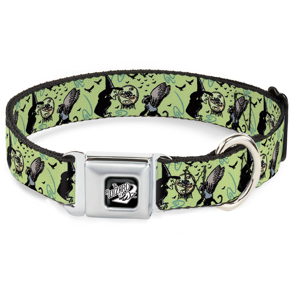 THE WIZARD OF OZ Title Logo Full Color Black/White Seatbelt Buckle Collar - The Wizard of Oz Wicked Witch of the West and Flying Monkeys Greens Dog Collars Seatbelt Buckle The Wizard of Oz