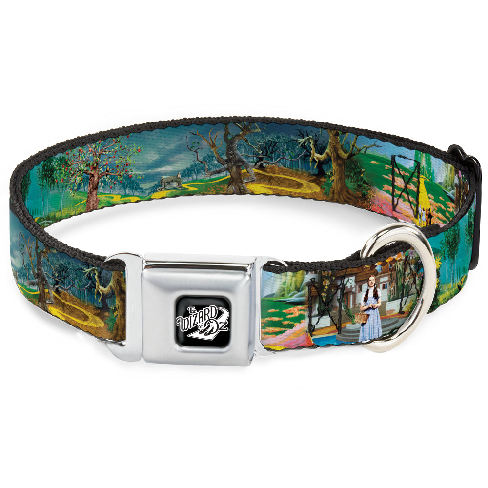 THE WIZARD OF OZ Title Logo Full Color Black/White Seatbelt Buckle Collar - The Wizard of Oz Yellow Brick Road Scenes Dog Collars Seatbelt Buckle The Wizard of Oz