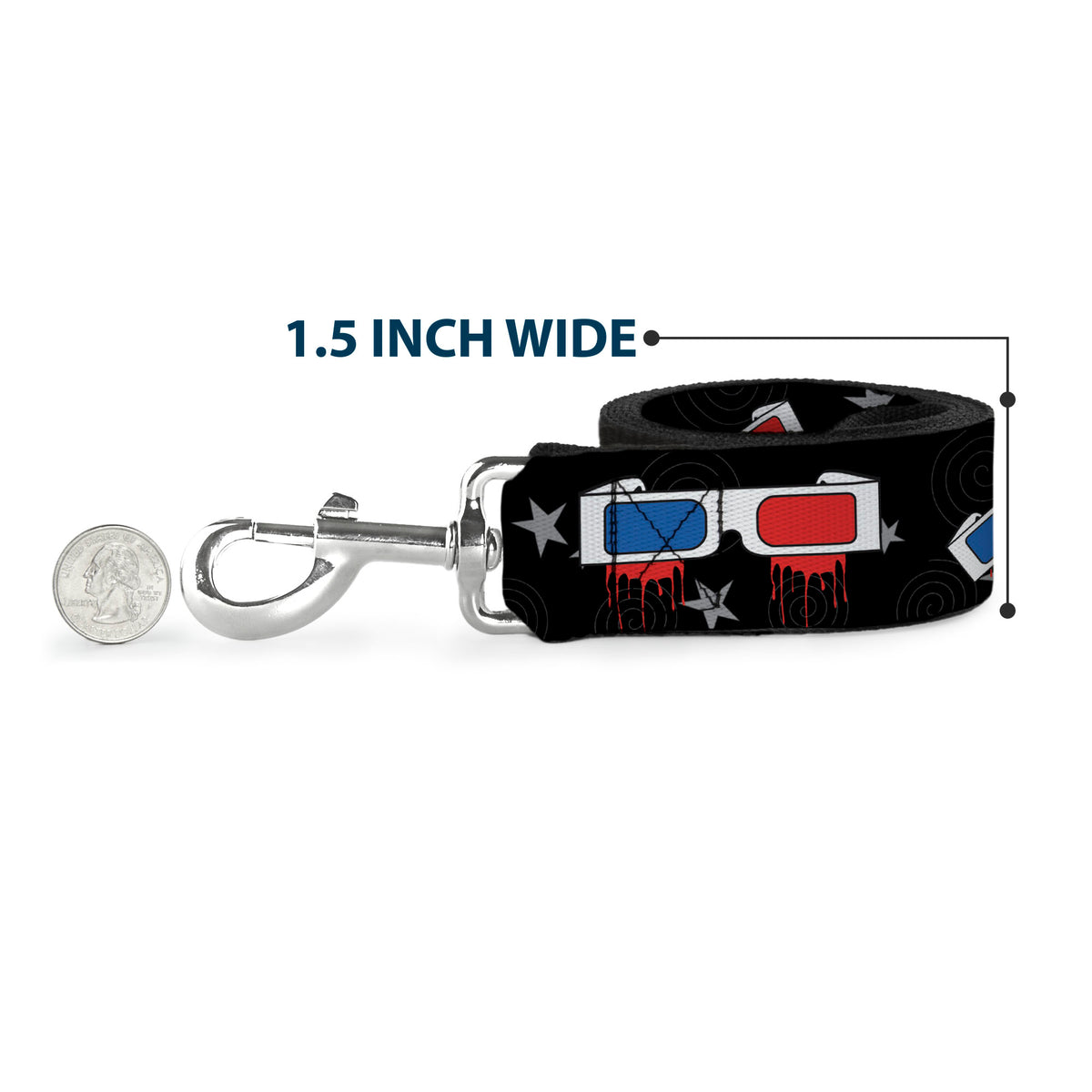 Dog Leash - 3-D Glasses Dripping w/Stars Dog Leashes Buckle-Down