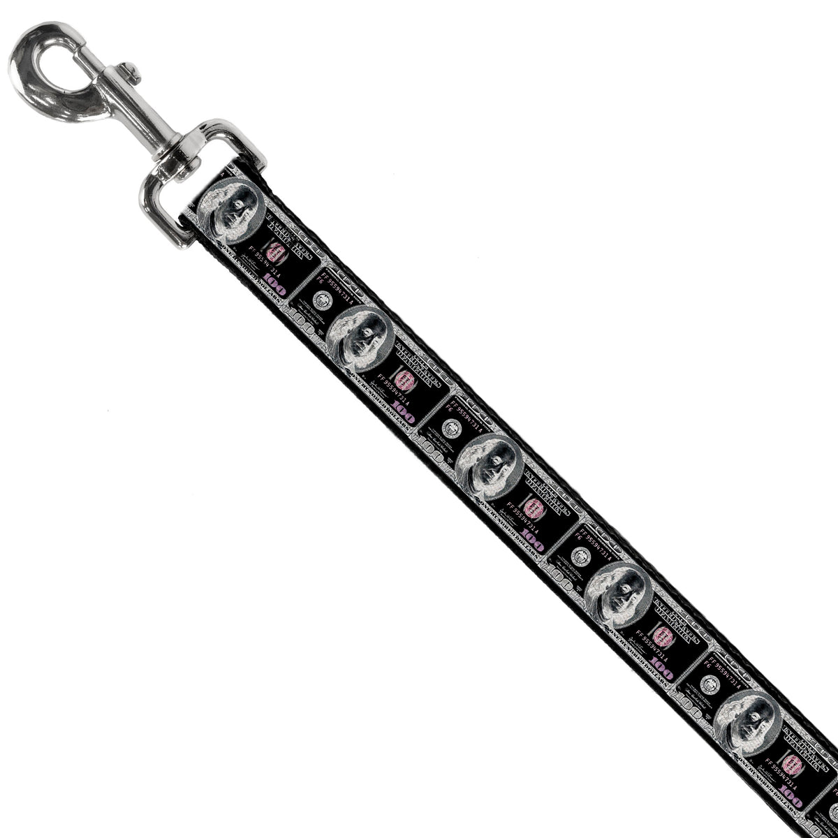 Dog Leash - 100 Dollar Bill X-Ray Black/White Dog Leashes Buckle-Down