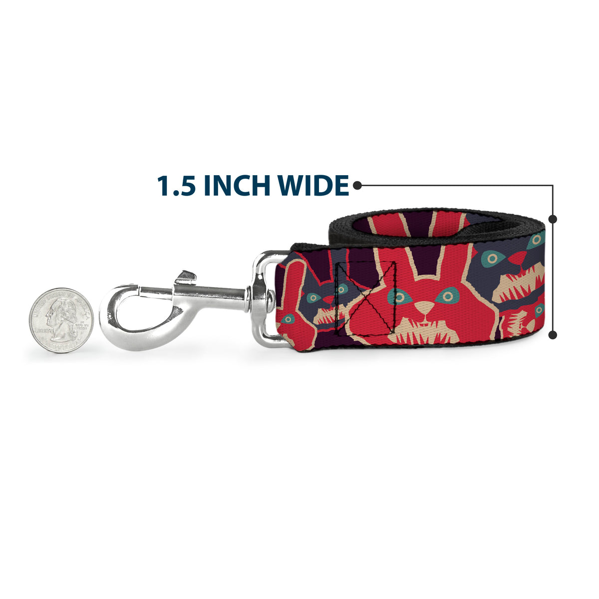 Dog Leash - Angry Bunnies Purple/Red/Blue Dog Leashes Buckle-Down