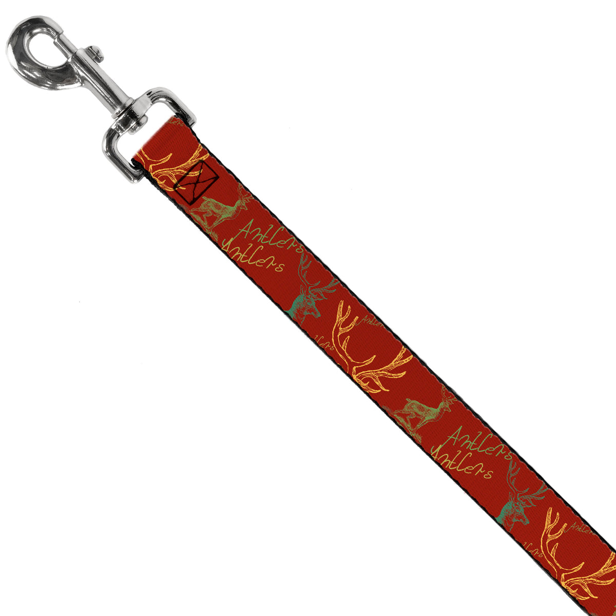 Dog Leash - Antlers Brown/Turquoise/Gold Dog Leashes Buckle-Down