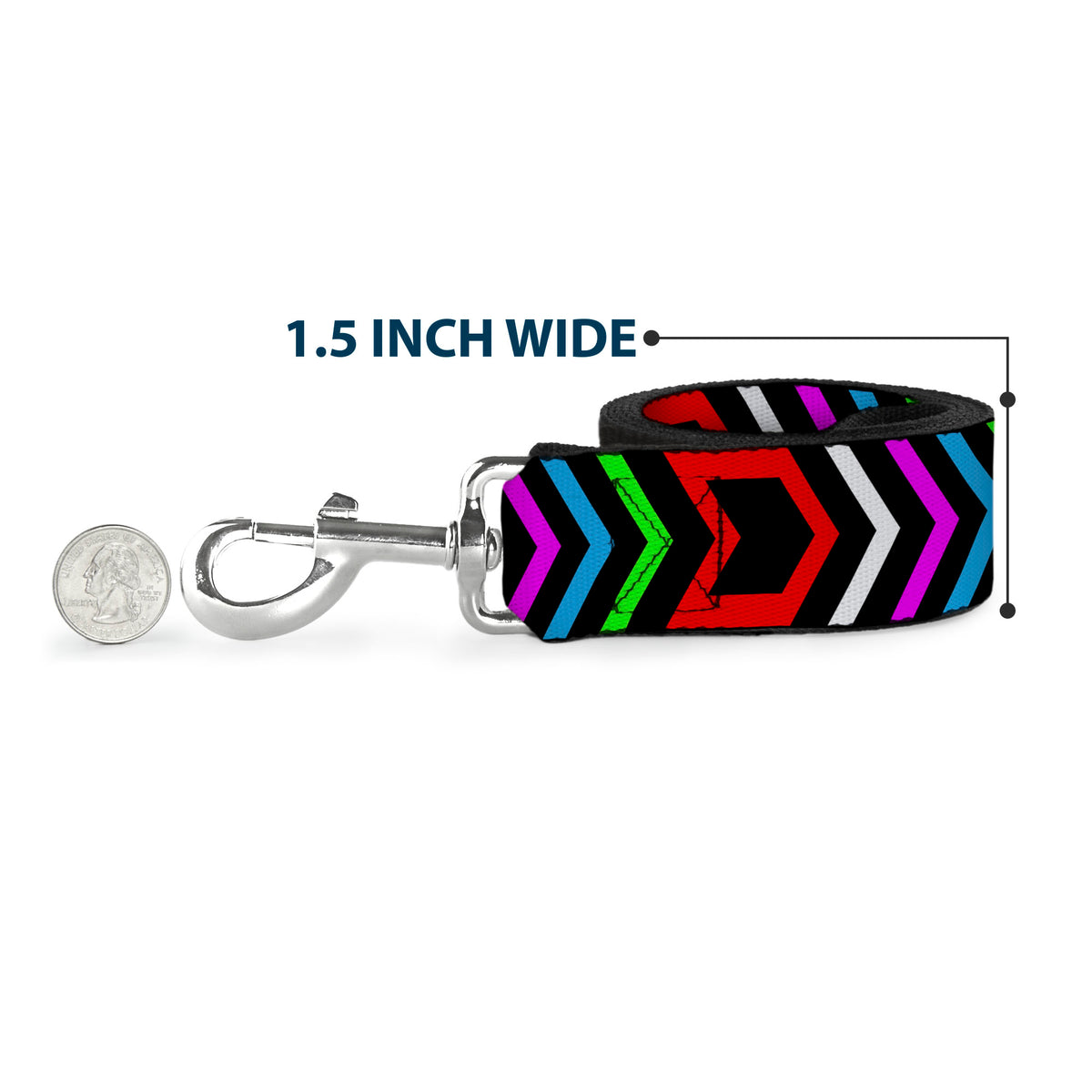Dog Leash - Arrows Black/Multi Color Dog Leashes Buckle-Down