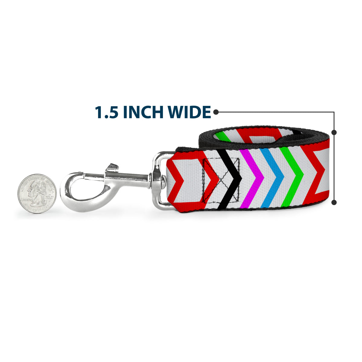 Dog Leash - Arrows White/Multi Color Dog Leashes Buckle-Down