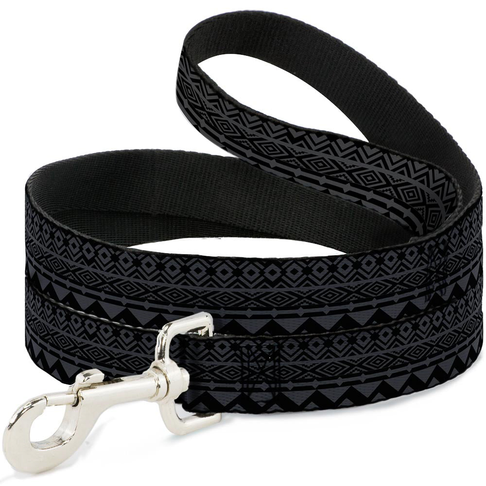 Dog Leash - Aztec1 Gray/Black Dog Leashes Buckle-Down