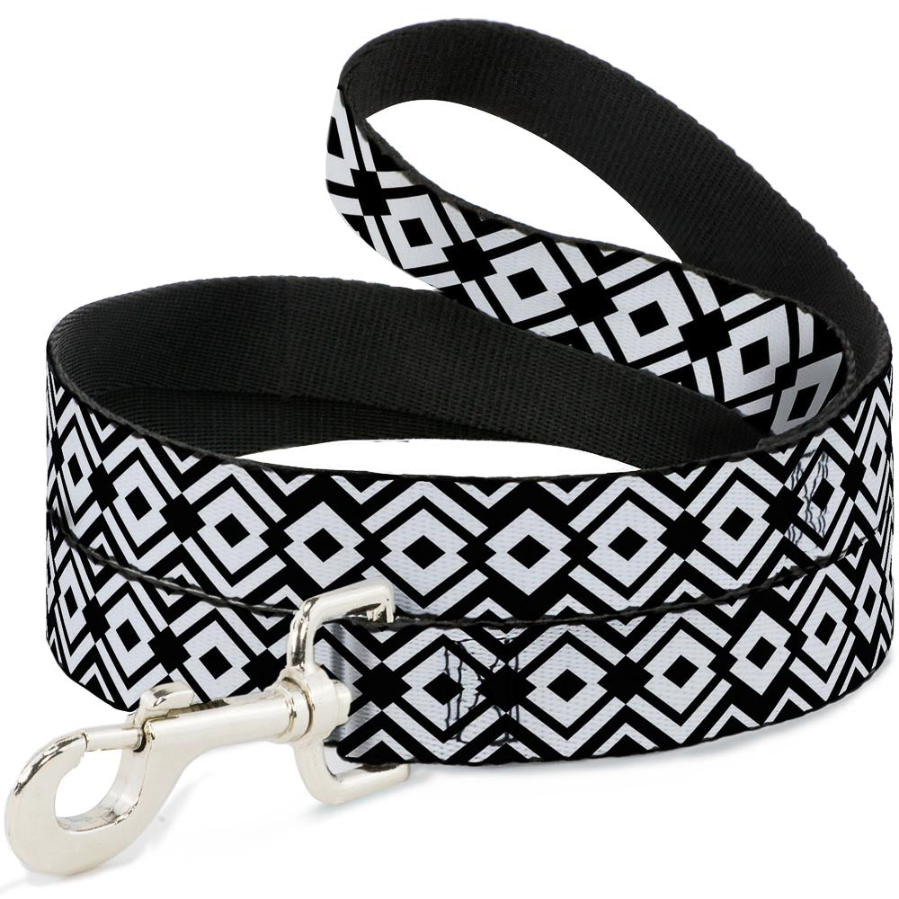Dog Leash - Aztec2 White/Black Dog Leashes Buckle-Down