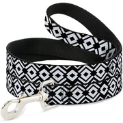 Dog Leash - Aztec2 White/Black Dog Leashes Buckle-Down