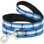 Dog Leash - Anchor/Stripe Blues/White Dog Leashes Buckle-Down