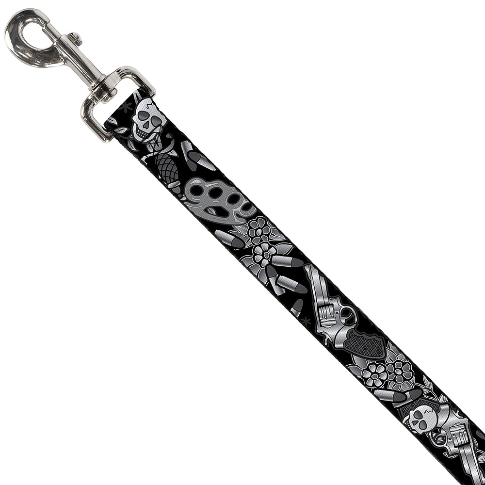 Dog Leash - Born to Raise Hell Black/White Dog Leashes Buckle-Down