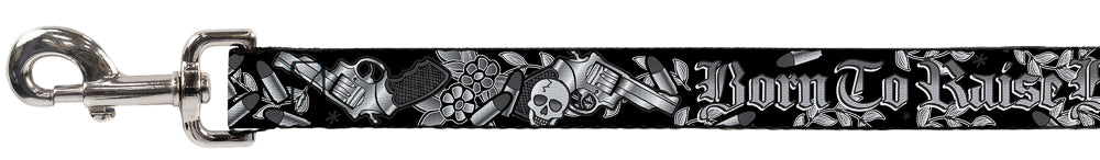 Dog Leash - Born to Raise Hell Black/White Dog Leashes Buckle-Down