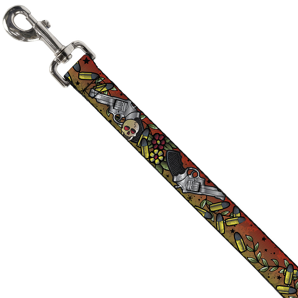 Dog Leash - Born to Raise Hell CLOSE-UP Red Dog Leashes Buckle-Down