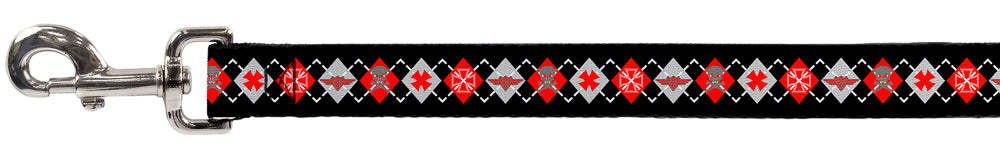 Dog Leash - BD Argyle Black/Red/Gray Dog Leashes Buckle-Down