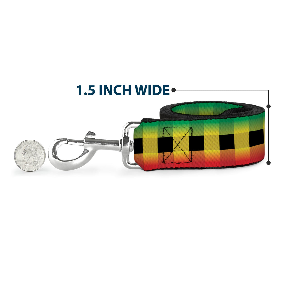 Dog Leash - Buffalo Plaid Rasta Dog Leashes Buckle-Down
