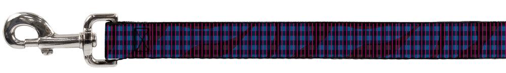 Dog Leash - Buffalo Plaid Abstract White/Black/Turquoise Dog Leashes Buckle-Down
