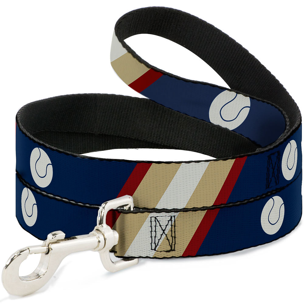 Dog Leash - Ball/Stripes Tan/Blue/Burgundy Dog Leashes Buckle-Down