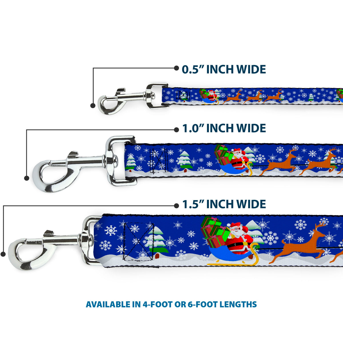 Dog Leash - Santa & Reindeers Dog Leashes Buckle-Down