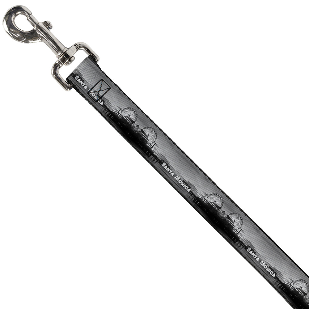 Dog Leash - Vivid SANTA MONICA Pier Skyline Grays/White Dog Leashes Buckle-Down