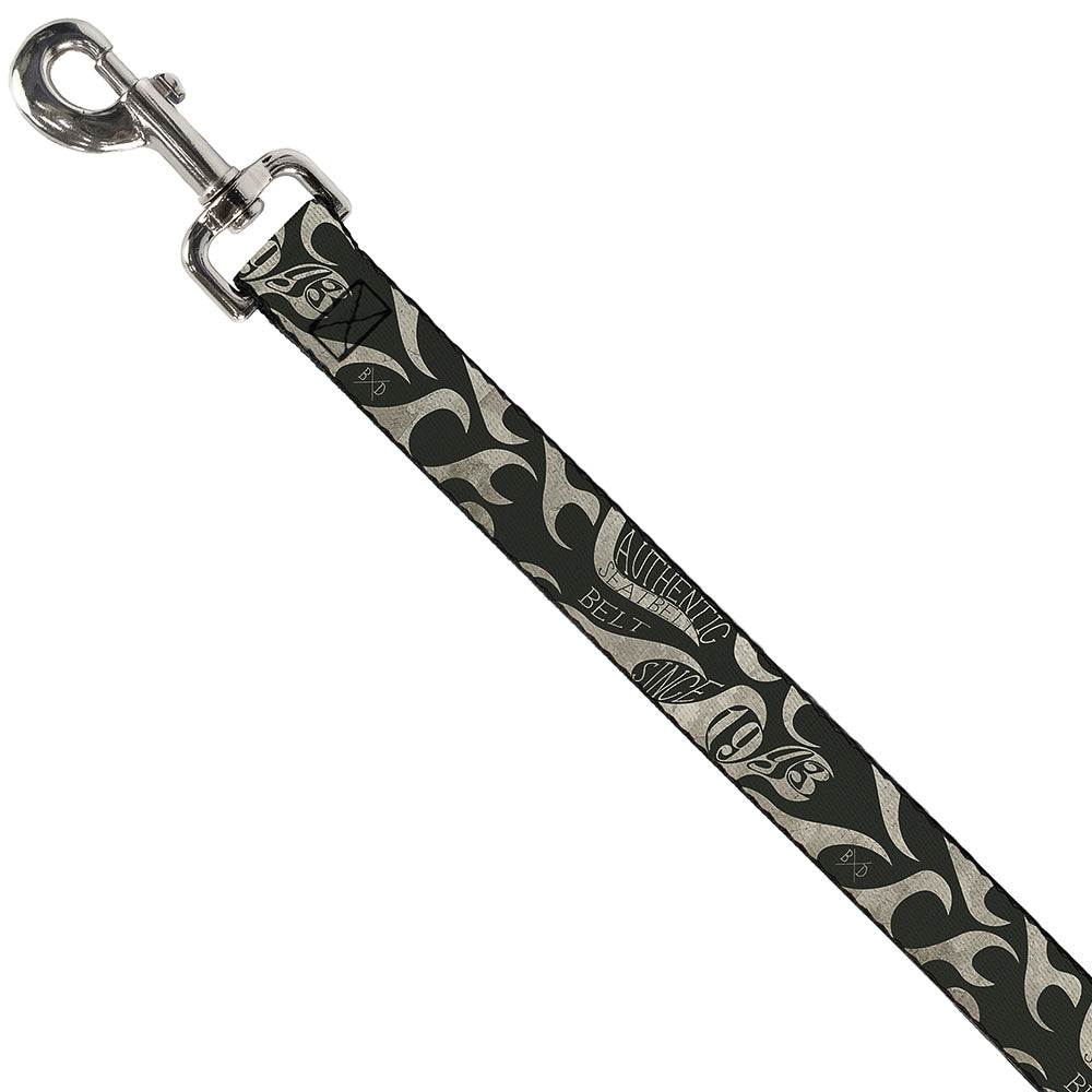Dog Leash - BD AUTHENTIC SEATBELT BELT SINCE 1993 Flames Olive/Tan Dog Leashes Buckle-Down