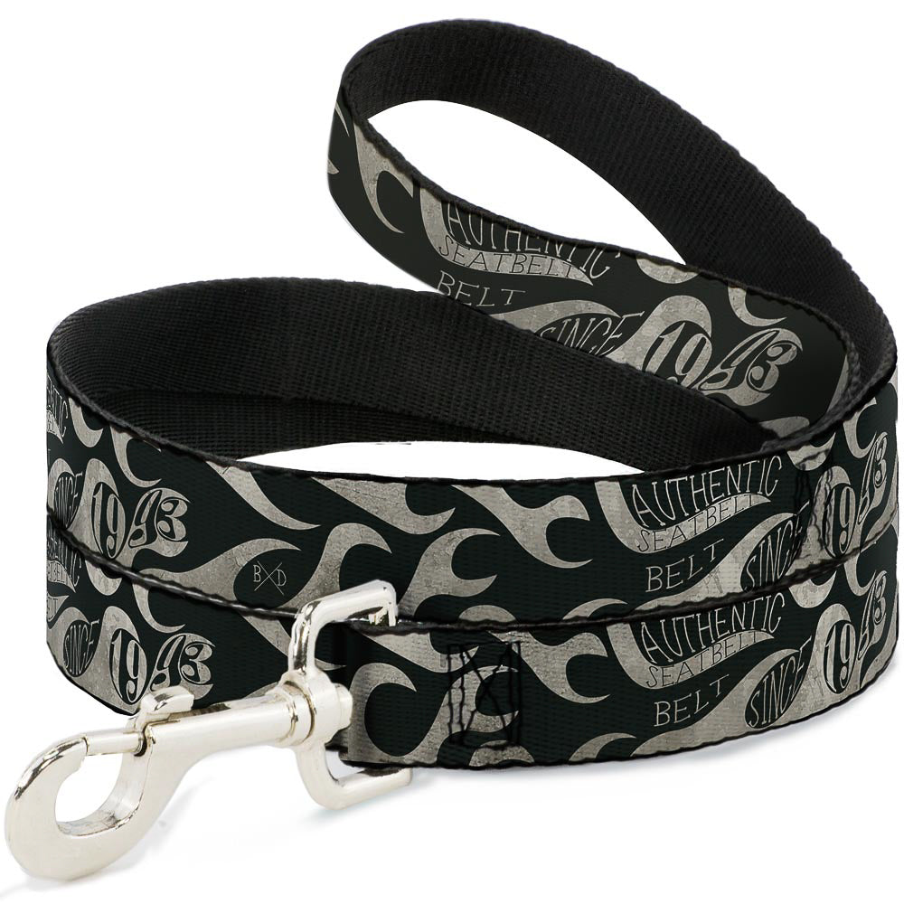 Dog Leash - BD AUTHENTIC SEATBELT BELT SINCE 1993 Flames Olive/Tan Dog Leashes Buckle-Down