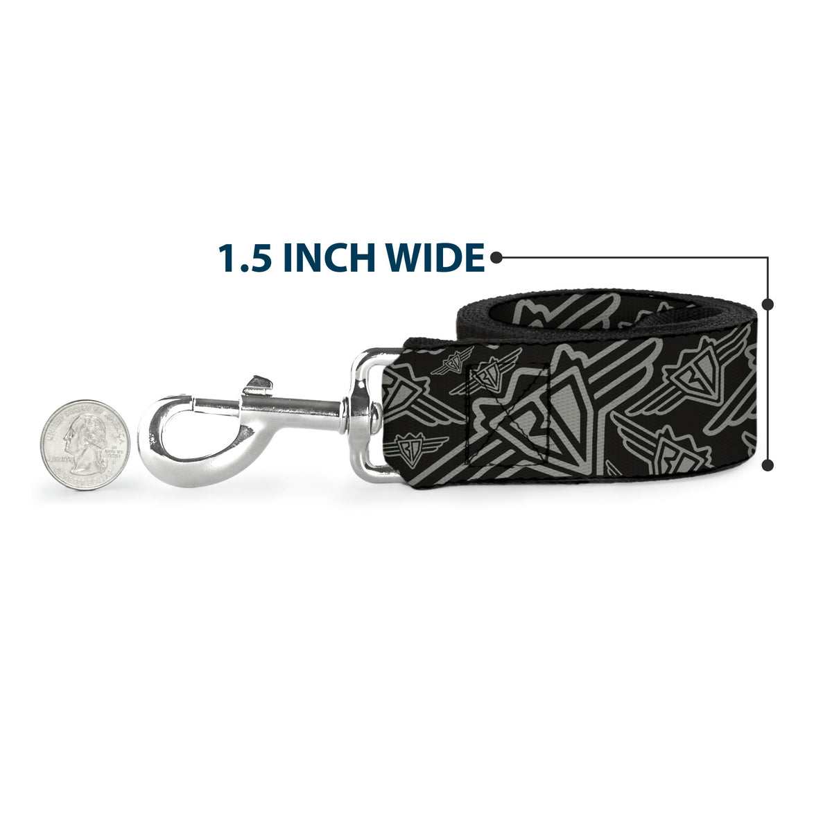 Dog Leash - BD Logo Scattered Black/Gray Dog Leashes Buckle-Down