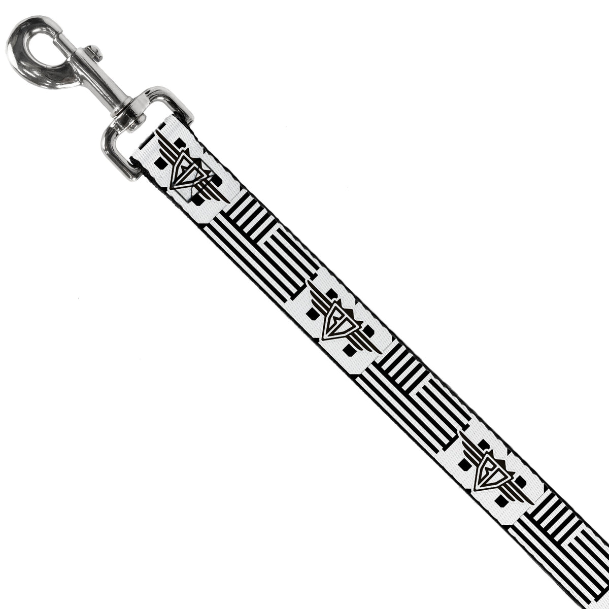 Dog Leash - BD Logo/American Stripe Flag White/Black Dog Leashes Buckle-Down