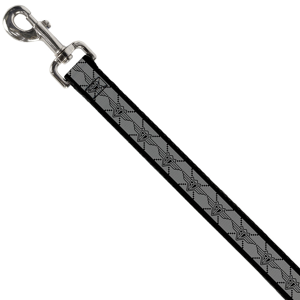 Dog Leash - BD Monogram2 Gray/Black Dog Leashes Buckle-Down