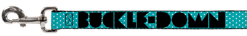 Dog Leash - BUCKLE-DOWN Shapes Dot Turquoise/White/Black Dog Leashes Buckle-Down